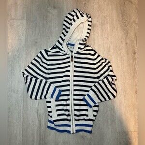 H&M stripped zip up hooded sweater size 6-8